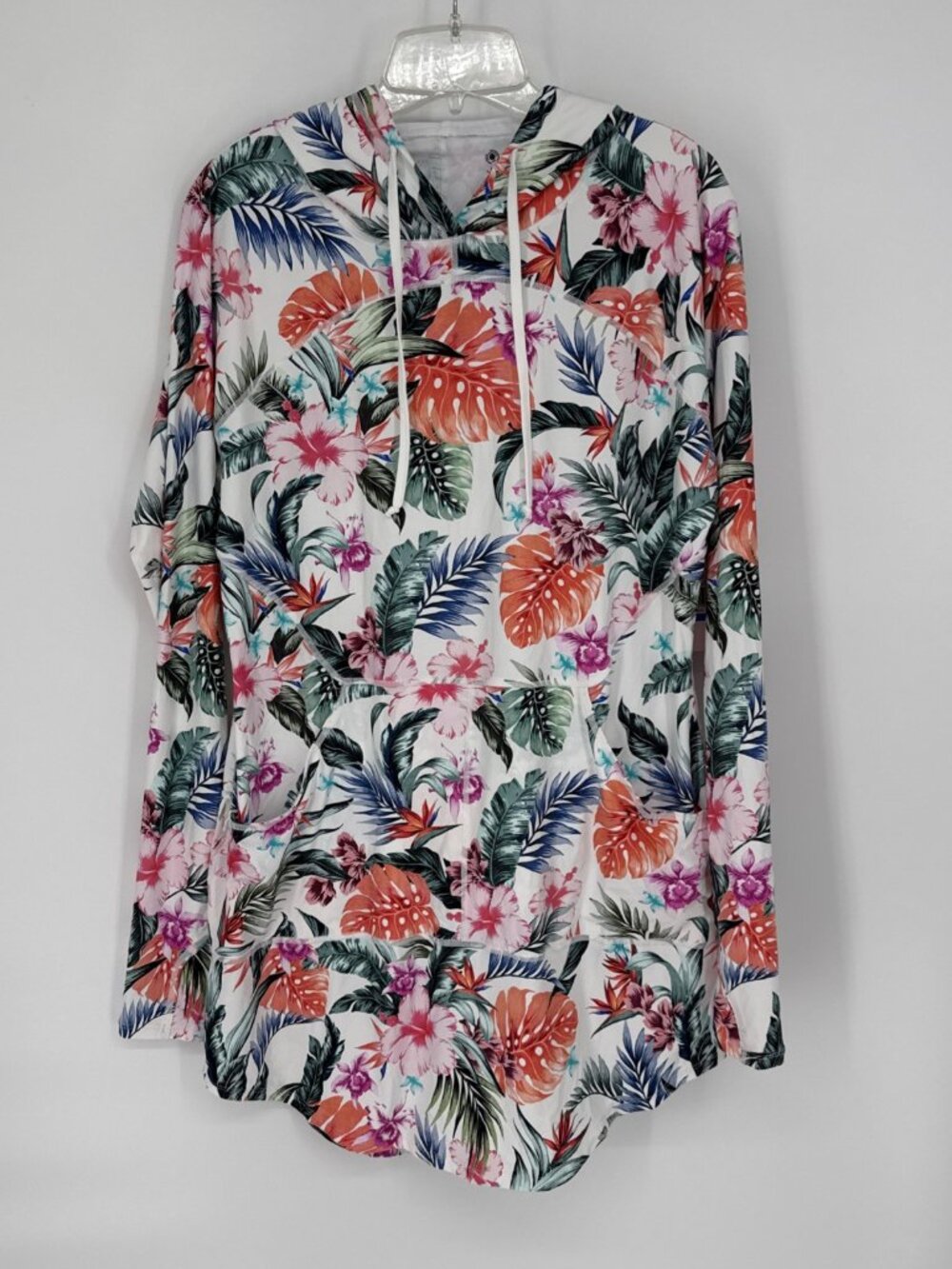 Jantzen Size XL Hooded Swimsuit Tunic Cover-Up Floral Tropical UPF 50 NWT Pocket - Picture 3 of 8
